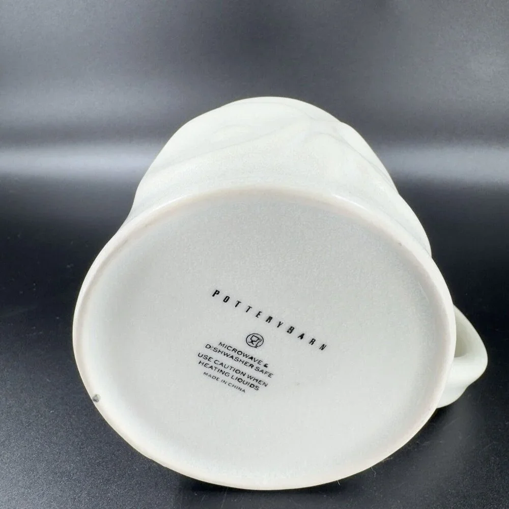 Pottery Barn Stoneware Pottery OWL Coffee Mug‎ Cup Shaped Whimsical Bird Mug